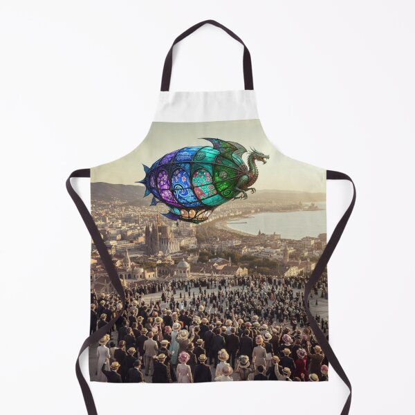 Item preview, Historic Panorama Art Nouveau Spain Barcelona 1900’s Airship designed and sold by AppliedAtelier.