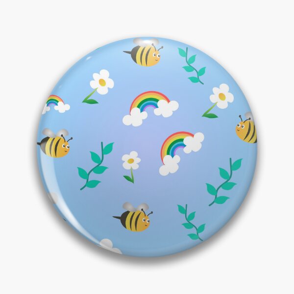 Item preview, Kawaii Bees and Flowers Colorful Design designed and sold by Digital Muse Store.
