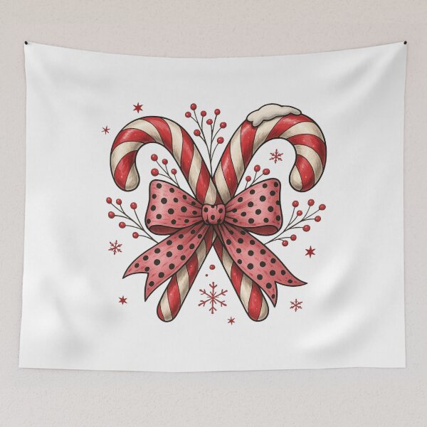 Item preview, Christmas Candy Canes Pink Bow Girly Holiday designed and sold by hemagamo.