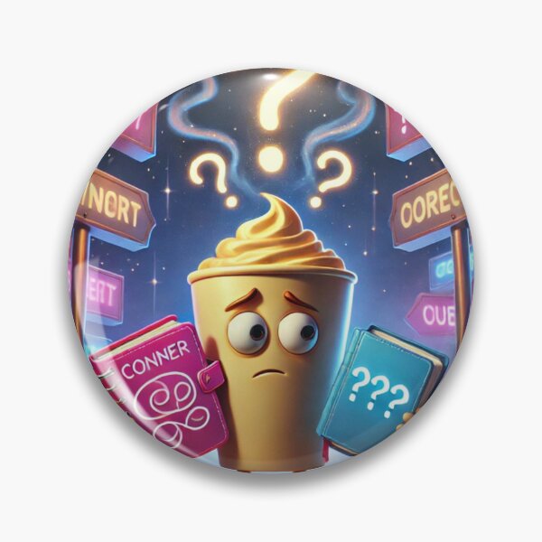 Item preview, Confused Coffee Cup at Crossroads – Funny Decision-Making Art designed and sold by ComedyInkFactor.