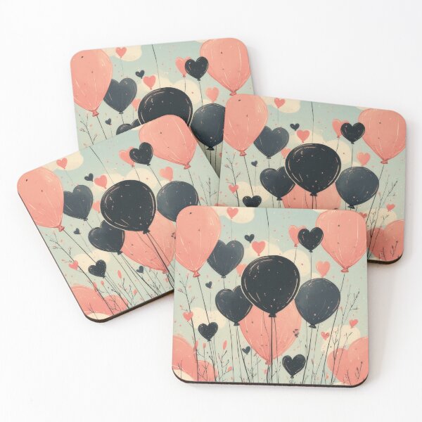 Item preview, Heart-shaped balloons in pastel shades float designed and sold by Mianku | Für das Leben.