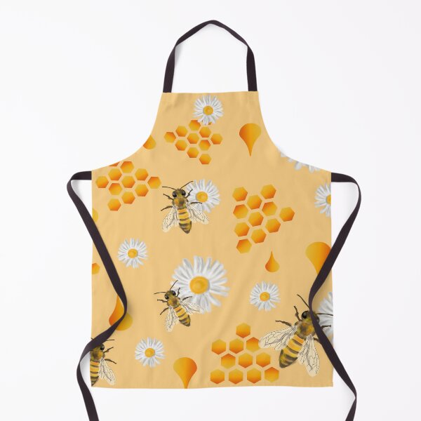 Aperçu de l'œuvre Abeilles mignonnes, motif nid d'abeilles et marguerite créée et vendue par Digital Muse Store.