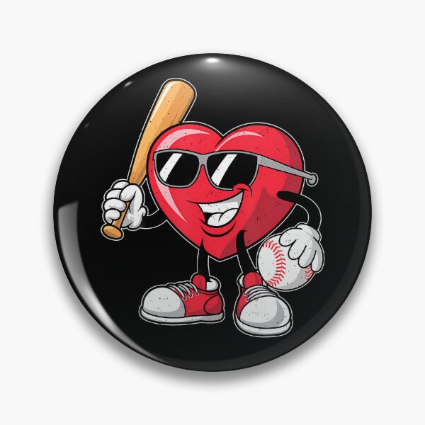 Item preview, Funny Heart Playing Baseball Valentines Day designed and sold by JeneMindy.