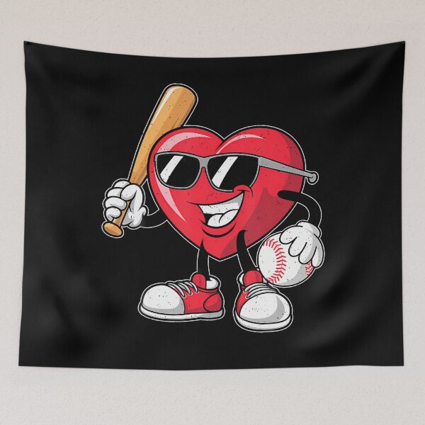 Item preview, Funny Heart Playing Baseball Valentines Day designed and sold by JeneMindy.