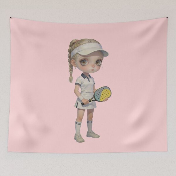 Item preview, Cute Sports Girl Holding Padel Racquet | Dollcore Aesthetic designed and sold by Cherrydora.