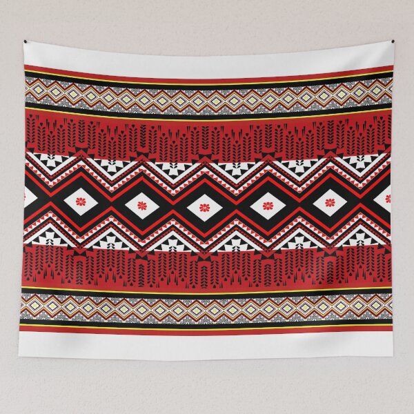 Item preview, Thai isaan ethnic stlye pattern - red and black waves designed and sold by Sukjai@Design.