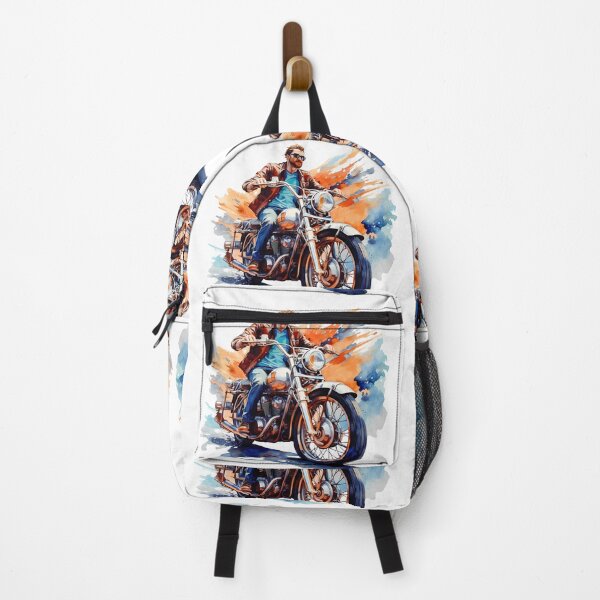 Item preview, Cool Biker Riding Motorcycle – Vibrant Watercolor Speed Art designed and sold by DesignArtist.ia.