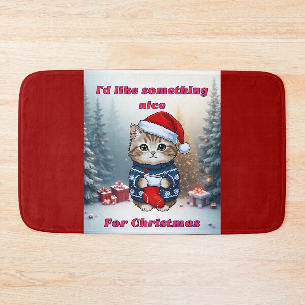 Item preview, I'd like something nice For Christmas Cute Kitten Holiday designed and sold by Anyshca.