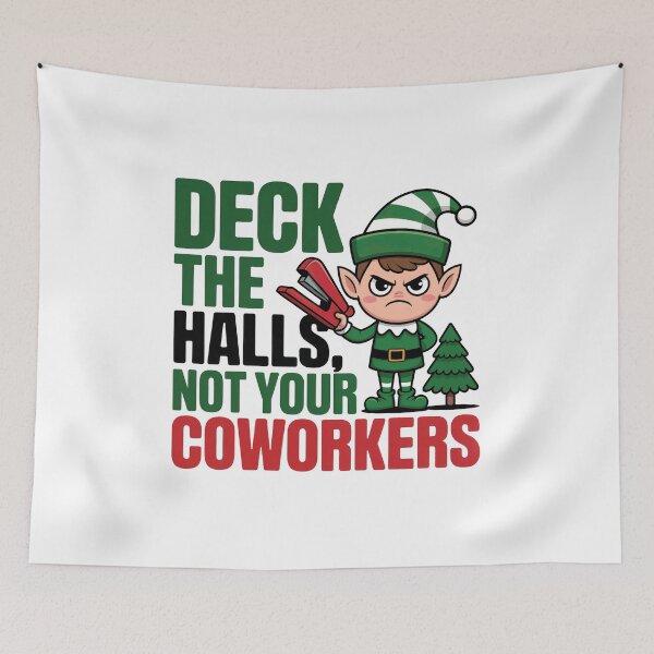 Item preview, Deck The Halls Not Your Coworkers Funny Office Elf Christmas Shirt designed and sold by WSPrintCrafter.