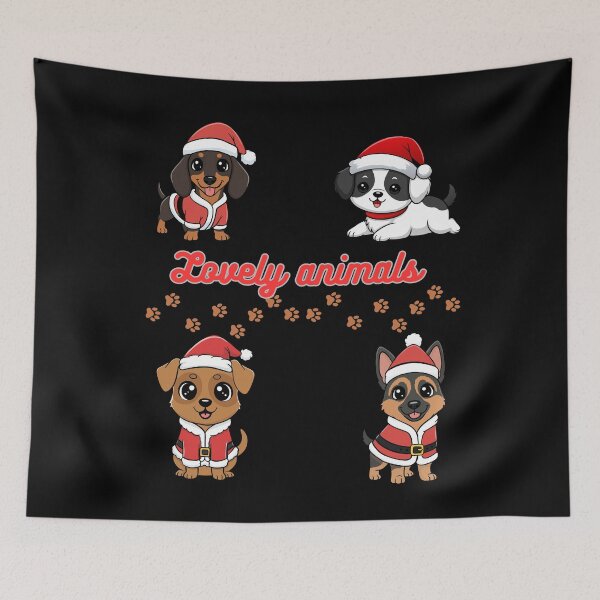Item preview, Cute Christmas puppies in festive outfits Lovely animal  designed and sold by MegiSmile.