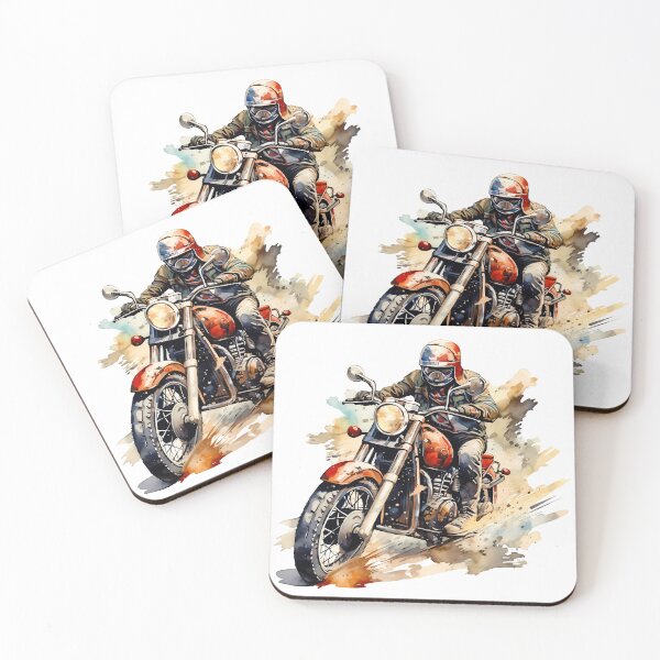 Item preview, Vintage Motorcycle Rider – Dynamic Watercolor Moto Art designed and sold by DesignArtist.ia.