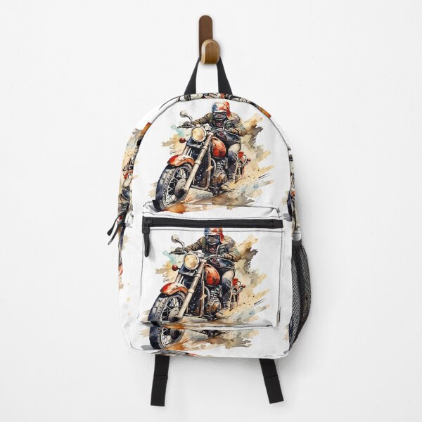 Artikelvorschau, Vintage-Motorradfahrer – Dynamische Aquarell-Motorradkunst entworfen und verkauft von DesignArtist.ia.