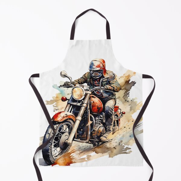 Artikelvorschau, Vintage-Motorradfahrer – Dynamische Aquarell-Motorradkunst entworfen und verkauft von DesignArtist.ia.