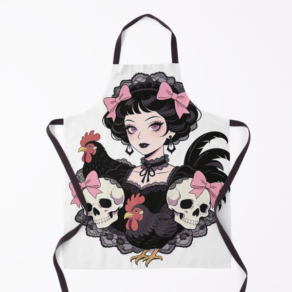Item preview, Dark Rococo Maiden: Pastel Goth Skull and Rooster Art | Elegant Gothic Farmcore Aesthetic designed and sold by Cherrydora.
