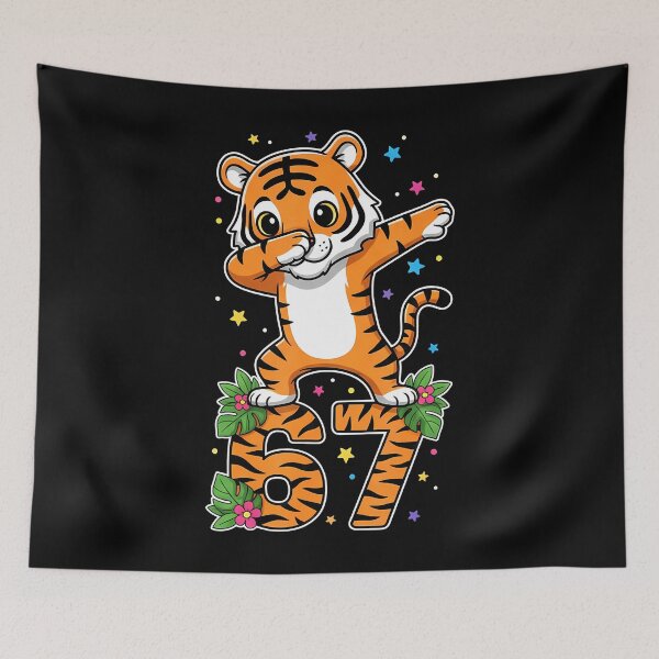 Item preview, Dabbing Tiger 67 Funny Six Seven Gen Z Slang Meme Cute designed and sold by JuneLisa1.