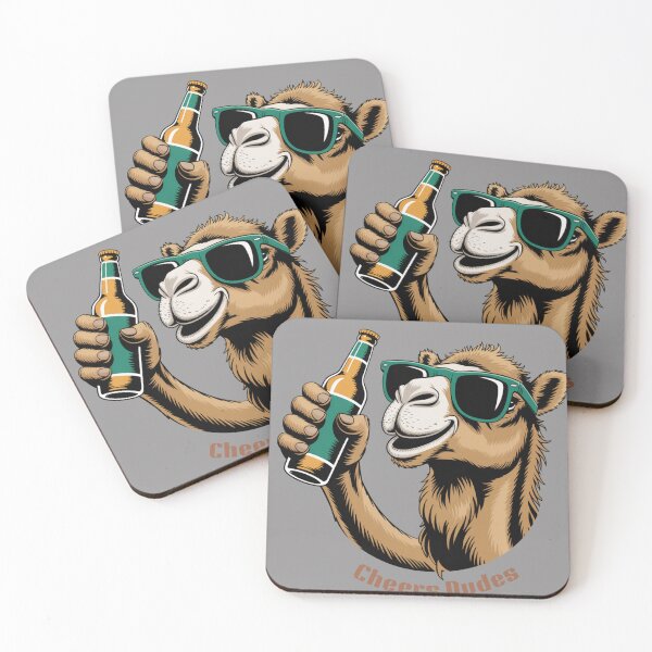Item preview, Funny Cool Camel Cheers Dudes: Funny Camel Enjoying a Beer – Comedy Camel Drinking T-Shirt designed and sold by Grang Art Artistic Designs.
