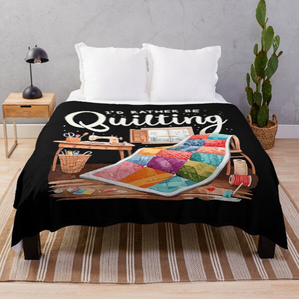 Item preview, I'D Rather Be Quilting Seamstress Quilt Sewing Quilter designed and sold by JuneLisa1.