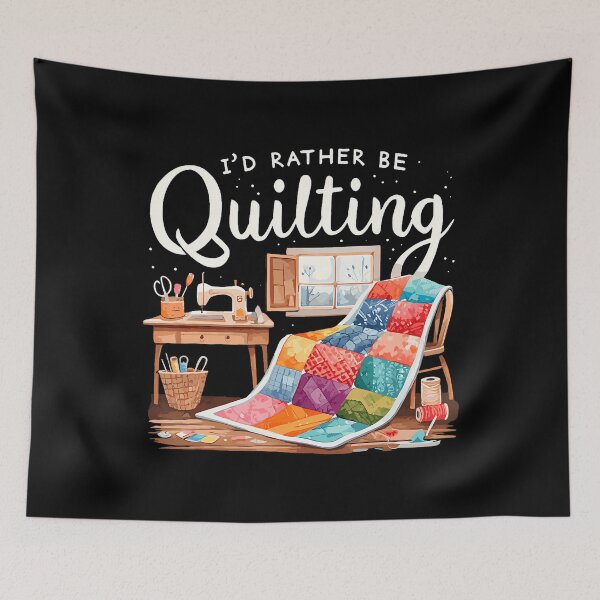 Item preview, I'D Rather Be Quilting Seamstress Quilt Sewing Quilter designed and sold by JuneLisa1.