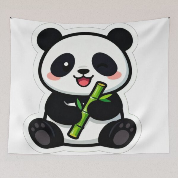 Item preview, Cute Smiling Panda Sticker – Kawaii Animal Art designed and sold by MiniPrintMagic.
