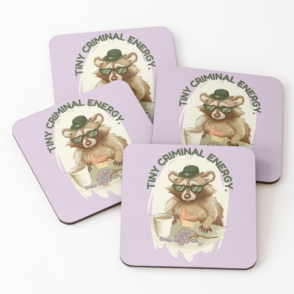 Item preview, Tiny Criminal Energy- Funny Raccoon Purple Background designed and sold by DanniDan.