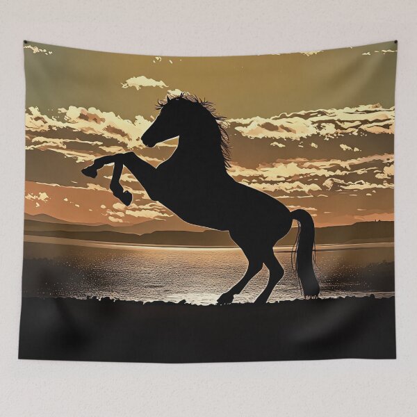Item preview, Rearing Horse at Sunset designed and sold by tomorrowsart.