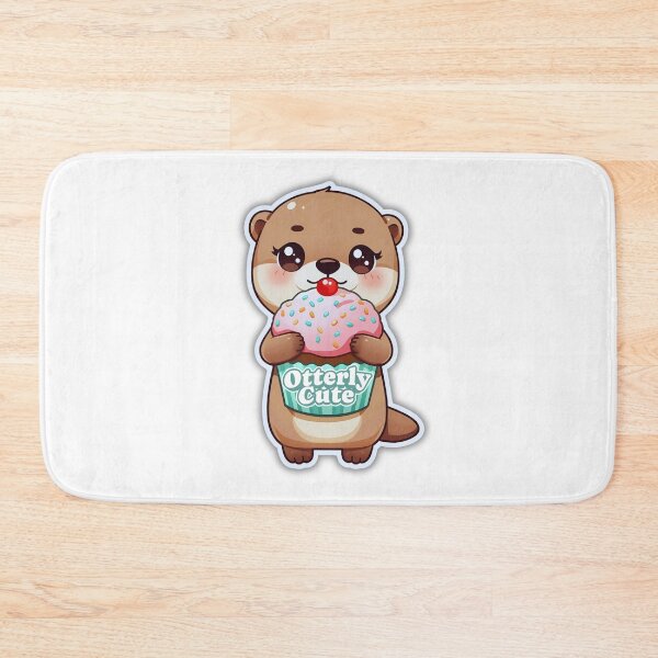 Item preview, Kawaii Otter Eating Oversized Cupcake – Cute Food Lover Gift designed and sold by Otterly Cute.