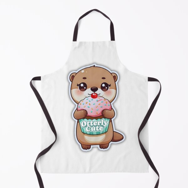Item preview, Kawaii Otter Eating Oversized Cupcake – Cute Food Lover Gift designed and sold by Otterly Cute.