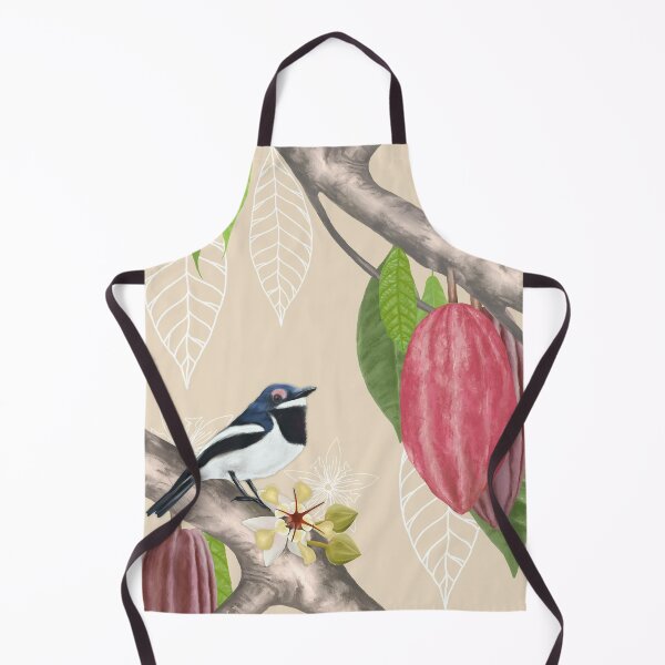 Item preview, Brown throated Wattle-eye bird on cacao tree designed and sold by Art_By_Wing.