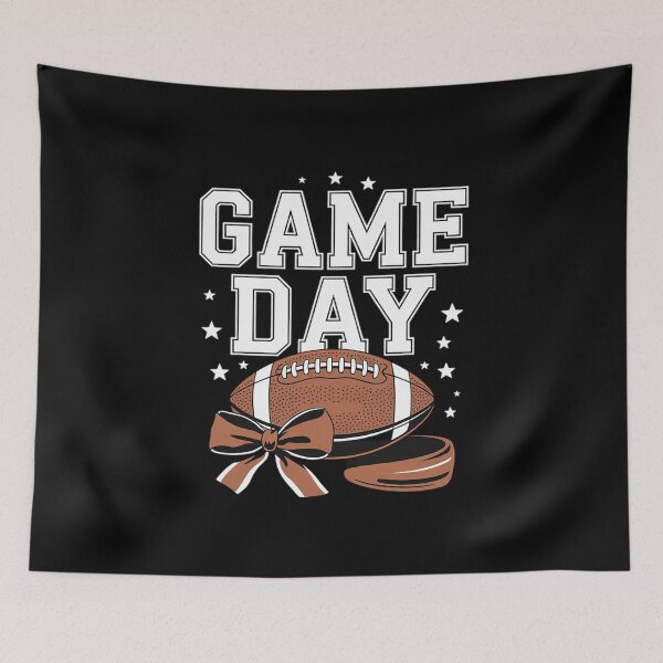 Item preview, Game Day Coquette Bow Football Checkered Women Kids  designed and sold by MarryIsMonth.