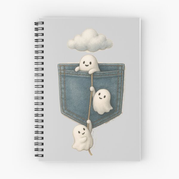Item preview, Cute Pocket Ghost T-Shirt – Kawaii Mini Ghosts Cartoon Pocket Tee designed and sold by KDesignCrafts.