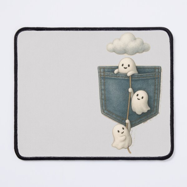 Item preview, Cute Pocket Ghost T-Shirt – Kawaii Mini Ghosts Cartoon Pocket Tee designed and sold by KDesignCrafts.