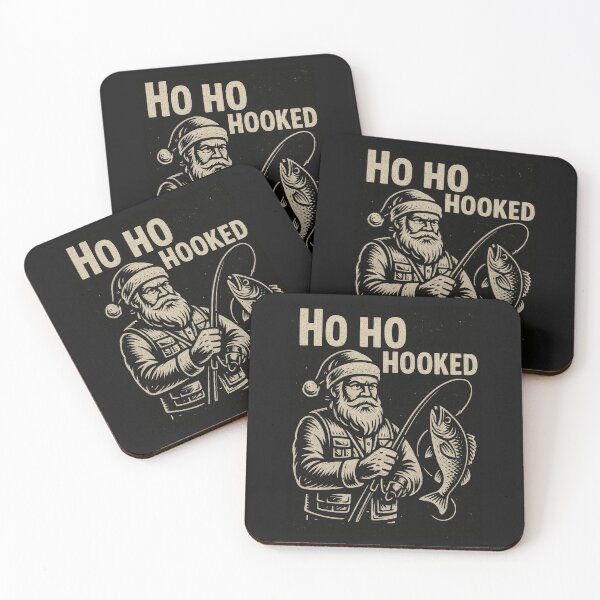 Item preview, Ho Ho Hooked Funny Christmas Fishing Santa Design designed and sold by EimSol.
