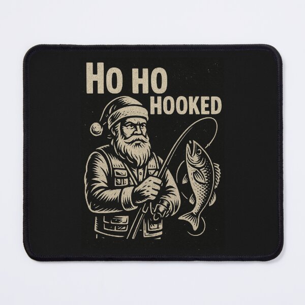 Item preview, Ho Ho Hooked Funny Christmas Fishing Santa Design designed and sold by EimSol.