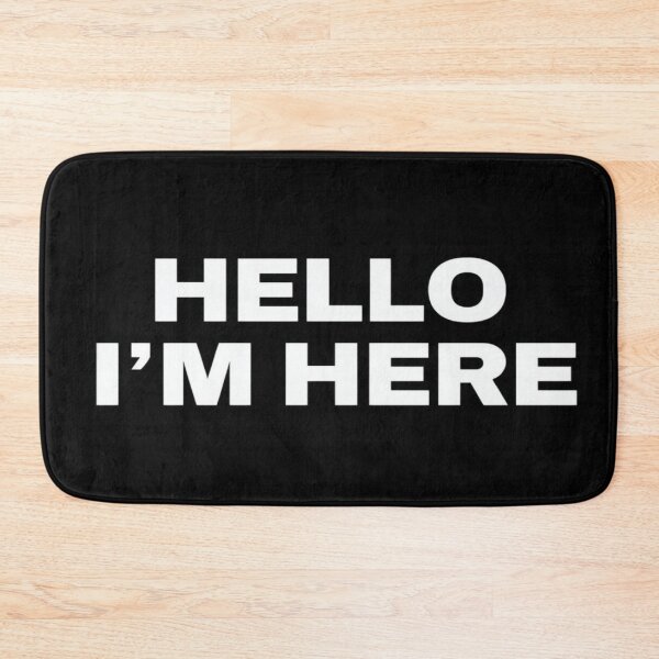 Item preview, High-Contrast Motivational Quote – HELLO I’M HERE – Modern Black and White Graphic Design Print designed and sold by Bright Nest Studio.