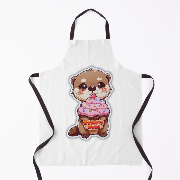 Item preview, Hungry Otter Eating Massive Cupcake – Cute & Whimsical Art designed and sold by Otterly Cute.