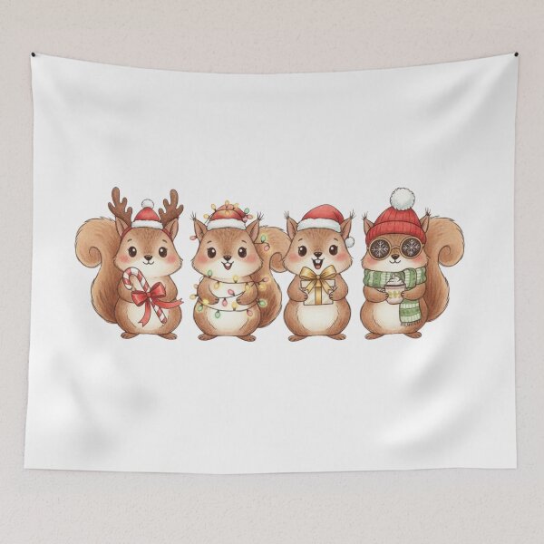 Item preview, Cute Christmas Squirrels – Holiday Forest Animal Illustration designed and sold by IvyDesignShop.