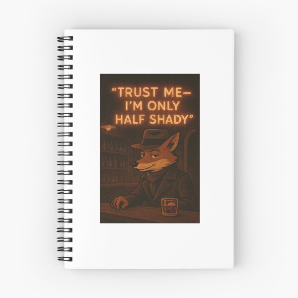 Item preview, Half Shady — Fox Noir Speakeasy Scene with Retro Humor designed and sold by WhimsyByPaul.redbubble.com.