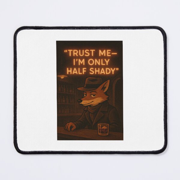 Item preview, Half Shady — Fox Noir Speakeasy Scene with Retro Humor designed and sold by WhimsyByPaul.redbubble.com.