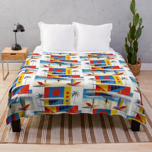Item preview, Vibrant Primary Color Block Beach House | Geometric Coastal Architecture & Surfer Summer Vibe designed and sold by Cherrydora.