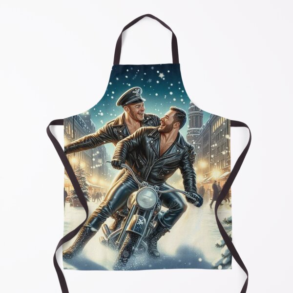 Item preview, 1940s Gay Vintage Christmas Leather Rocking Around Tom of Finland Tribute Pride Graphic Design designed and sold by ItsAKinkThing.
