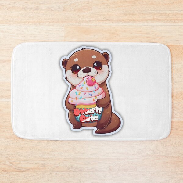 Item preview, Sweet Otter Dessert Feast – Giant Cupcake Kawaii Illustration designed and sold by Otterly Cute.