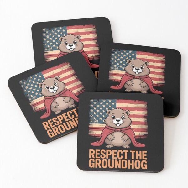 Item preview, Groundhog Holiday US Flag Cute designed and sold by cosmicncozyS.