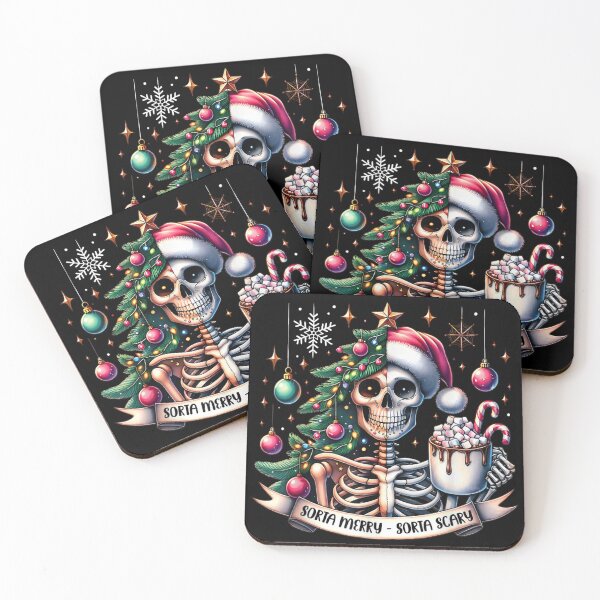 Item preview, Skeleton Christmas Sorta Merry Sorta Scary Goth Holiday designed and sold by LizzyKeiko.