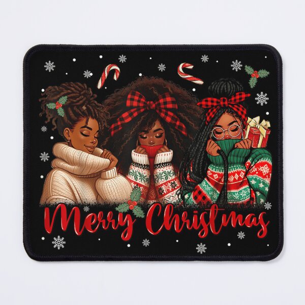 Item preview, Merry Christmas Beautiful Girls Plaid Winter Sweaters Holiday Art designed and sold by LizzyKeiko.