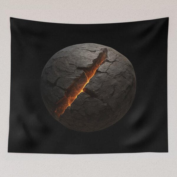 Item preview, Cracked Planet Surface with Glowing Magma designed and sold by MKreative Studio.