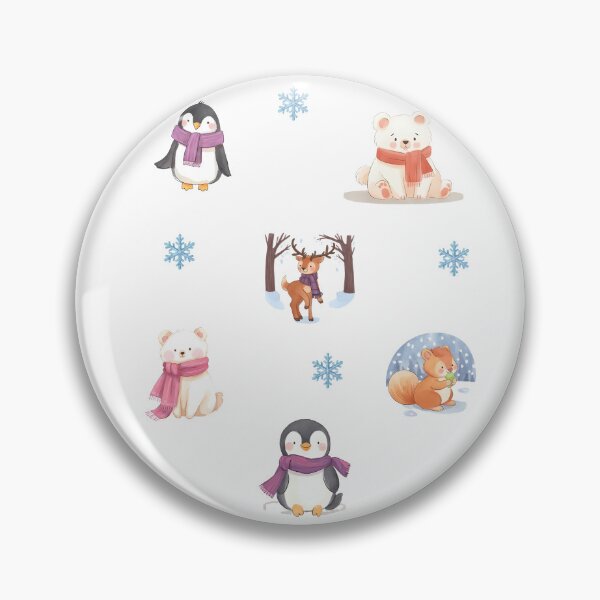 Item preview, Cute Watercolor Winter Animals Stickers Collection  designed and sold by DesignShop3000.