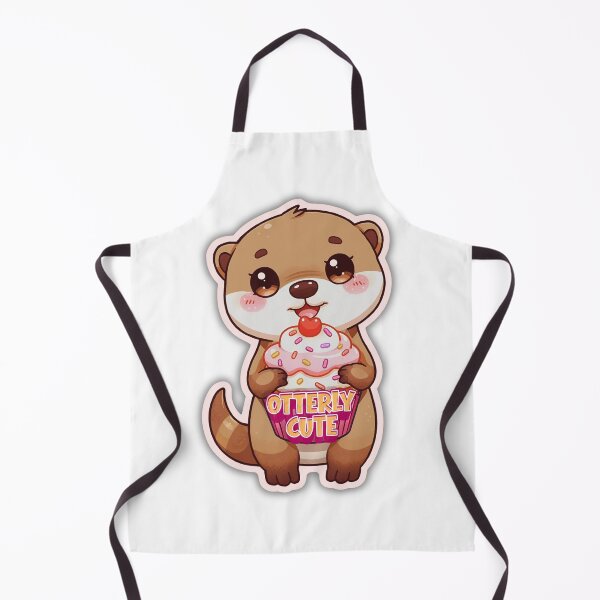Item preview, Otter Snack Time – Cute Otter Devouring a Giant Cupcake Art designed and sold by Otterly Cute.