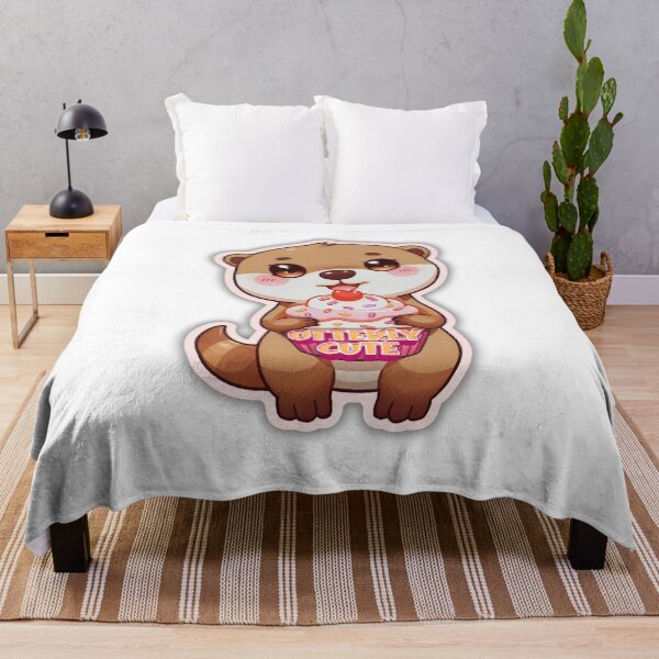Item preview, Otter Snack Time – Cute Otter Devouring a Giant Cupcake Art designed and sold by Otterly Cute.