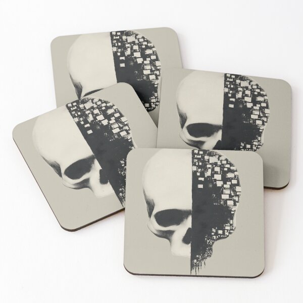 Item preview, Half Digital Skull Glitch Decay Art designed and sold by Shoot-The-Moon.