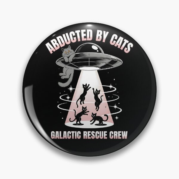 Item preview, Abducted By Cats Galactic Rescue Crew – Funny Space UFO Black Cat Design designed and sold by pkk72.